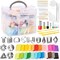 Polymer Clay Earring Making Kit with 3-Layer Storage Box, 30 Clay Earring Cutters, 24 Colors Clay, 8 Circle Cutters, Clay Tools and Earring Accessories for Clay Earrings Jewelry Making